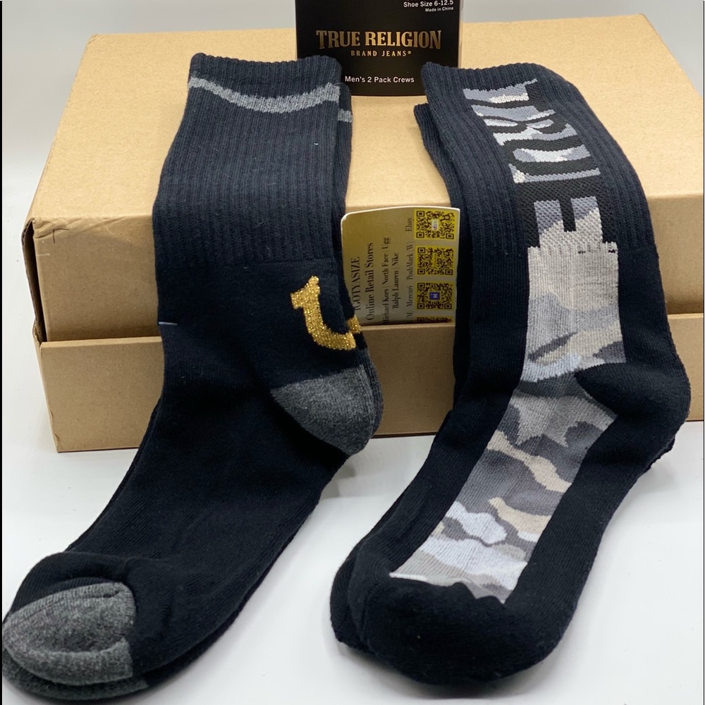TRUE RELIGION 2-PAIR SOCKS 10 to 13